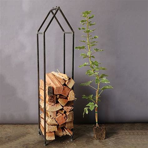 3r studio metal house shaped firewood holder|3R Studios House Shaped Metal Firewood Holder.